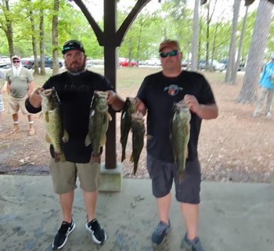 Read more about the article Tournament Results Lake Murray, SC Spring Final April 13, 2019! Bradley Rhodes & Chris Dorlan Won Big With 5 Bass Weighing 23.10 lbs! Also 1st BF at 6.57 lbs & Earned a Lews Speed Stick! Their Total Take Home Pay Was $3,168.00!